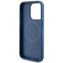 Guess nakładka do iPhone 15 Pro Max 6,7" GUHMP15XG4GFRB niebieska HC MAGSAFE PU 4G RING CLASSIC LOGO