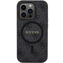 Guess nakładka do iPhone 15 Pro Max 6,7" GUHMP15XG4GFRK czarna HC MAGSAFE PU 4G RING CLASSIC LOGO