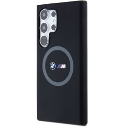 BMW nakładka do Samsung Galaxy S24 Ultra czarna M Silicone Printed Ring MagSafe