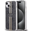 Guess nakładka do iPhone 15 6,1" GUHCP15SH4PSEGK czarna HC IML 4G GOLD STRIPE