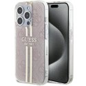 Guess nakładka do iPhone 15 Pro 6,1" GUHCP15LH4PSEGP różowa HC IML 4G GOLD STRIPE