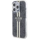 Guess nakładka do iPhone 15 Pro Max 6,7" GUHCP15XH4PSEGK czarna HC IML 4G GOLD STRIPE