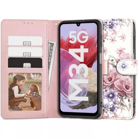 Etui portfel Wallet do Samsung Galaxy M34 5G Blossom Flower