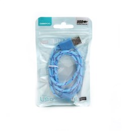 OMEGA VENOM LIGHTNING TO USB FABRIC BRAIDED CABLE KABEL 1M LIGHT BLUE [42306]