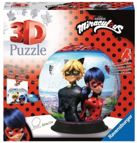 Puzzle 3D 72 elementy Kula Miraculous