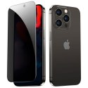 Szkło prywatyzujące do iPhone 15 / 15 Pro Anti-Spy Private Antyszpiegowskie hartowane na ekran matowe Alogy