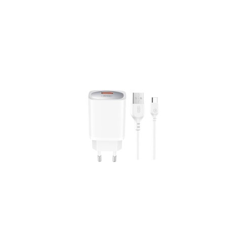 XO ładowarka sieciowa CE19 QC 18W 1x USB biała + kabel USB-C