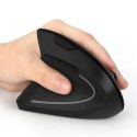 Myszka bezprzewodowa wertykalna mysz gamingowa pionowa ergonomiczna do laptopa PC praworęczna cicha Czarna