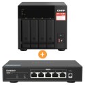 QNAP TS-473A-8G zestaw z QSW-1105-5T