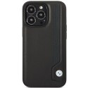 BMW nakładka do iPhone 14 Pro 6,1" BMHCP14L22RBDK czarna Sign HC Leather Blue Dots