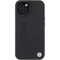 BMW nakładka do iPhone 15 6,1" BMHCP15SSLLBK czarna HC Leather Hot Stamp