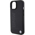 BMW nakładka do iPhone 15 Plus 6,7" BMHMP15MSLLBK czarna HC Magsafe Leather Hot Stamp