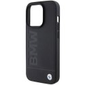 BMW nakładka do iPhone 15 Pro 6,1" BMHCP15LSLLBK czarna HC Leather Hot Stamp