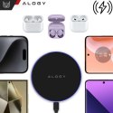 Ładowarka indukcyjna QI bezprzewodowa 20W szybka LED Alogy okrągła mocna + kabel USB-C Czarna