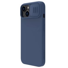 Silikonowe etui Nillkin CamShield Silky Silicone Case do iPhone 15 Plus z osłoną na aparat - ciemnoniebieskie