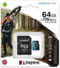 Karta pamięci Kingston Canvas Go Plus microSD 64GB 170/70MB/s Adapter