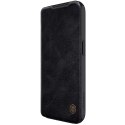 Skórzane etui z klapką osłoną aparatu do iPhone 15 Pro Max Nillkin Qin Pro Leather - czarne