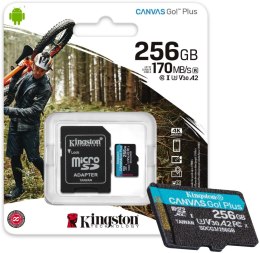 Karta pamięci Kingston Canvas Go Plus microSD 256GB 170/90MB/s Adapter