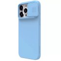 Silikonowe etui Nillkin CamShield Silky Silicone Case do iPhone 15 Pro z osłoną na aparat - niebieski
