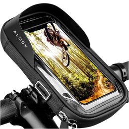 Etui torba wodoodporna rowerowa sakwa na rower na telefon 6.4 cali uchwyt na kierownicę 0.5L Alogy czarna
