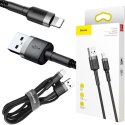 KABEL USB-A -> Lightning / iPhone Baseus Cafule CALKLF-AG1 50cm Apple 2.4A CZARNO-SZARY W OPLOCIE