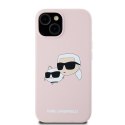 Karl Lagerfeld nakładka do iPhone 15 6,1" KLHMP15SSKCHPPLP różowa HC Magsafe silicone sil double heads print