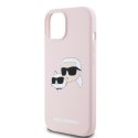 Karl Lagerfeld nakładka do iPhone 15 6,1" KLHMP15SSKCHPPLP różowa HC Magsafe silicone sil double heads print
