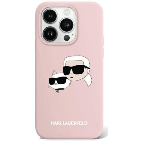 Karl Lagerfeld nakładka do iPhone 15 Pro Max 6,7" KLHMP15XSKCHPPLP różowa HC Magsafe silicone sil double heads print