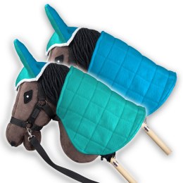 Derka dwustronna i nauszniki Skippi dla Hobby Horse - niebieska i miętowa