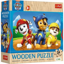 Puzzle 24 elementy drewniane Psi Patrol