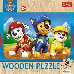 Puzzle 24 elementy drewniane Psi Patrol