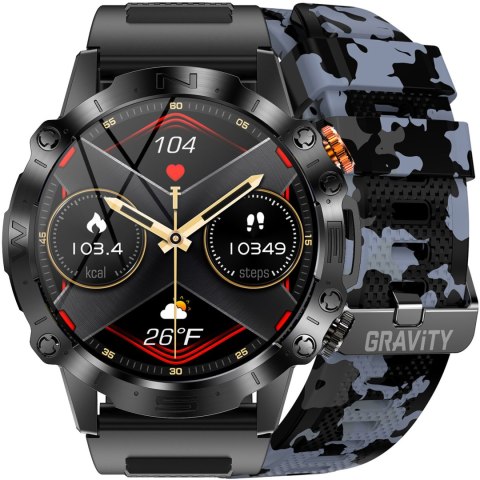 SMARTWATCH MĘSKI GRAVITY GT20-5 - AMOLED, DODATKOWY PASEK (sg024e)