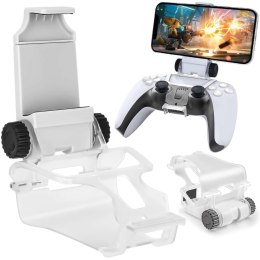 Uchwyt na telefon do Pada Gamepada do Sony PlayStation 5 PS5 DualSense Mocowanie klips Biały