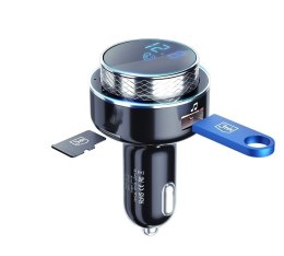 3MK HyperCar Charger Transmiter FM +ładowarka samochodowa - 2xUSB-A + 1 czytnik kart TF + Bluetooth