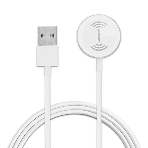 4smarts Ładowarka indukcyjna VoltBeam Mini dla Apple Watch 1-8/SE z kablem 1m USB-A 2.5W biały/white 462330