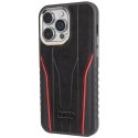 Audi Genuine Leather MagSafe iPhone 15 Pro 6.1" czarno-czerwony/black-red hardcase AU-TPUPCMIP15P-R8/D3-RD