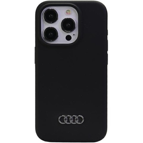 Audi Silicone Case iPhone 15 Pro 6.1" czarny/black hardcase AU-LSRIP15P-Q3/D1-BK