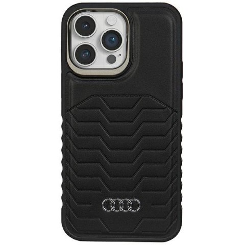 Audi Synthetic Leather MagSafe iPhone 14 Pro 6.1" czarny/black hardcase AU-TPUPCMIP14P-GT/D3-BK