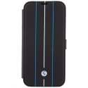 BMW BMBKP15X22RVSK iPhone 15 Pro Max 6.7" czarny/black bookcase Leather Stamp Blue Lines