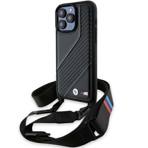 BMW BMHCP15X23PSCCK iPhone 15 Pro Max 6.7" czarny/black hardcase M Edition Carbon Stripe & Strap