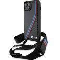 BMW BMHCP15M23PSVTK iPhone 15 Plus / 14 Plus 6.7" czarny/black hardcase M Edition Carbon Tricolor Lines & Strap