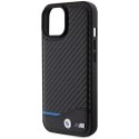 BMW BMHCP15S22NBCK iPhone 15 / 14 / 13 6.1" czarny/black Leather Carbon