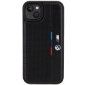 BMW BMHCP15S23PUPVK iPhone 15 / 14 / 13 6.1" czarny/black hardcase Perforated Tricolor Line