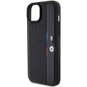 BMW BMHCP15S23PUPVK iPhone 15 / 14 / 13 6.1" czarny/black hardcase Perforated Tricolor Line