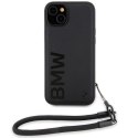 BMW BMHCP15S23RMRLK iPhone 15 / 14 / 13 6.1" czarny/black hardcase Signature Leather Wordmark Cord