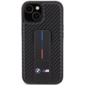 BMW BMHCP15SGSPCCK iPhone 15 / 14 / 13 6.1" czarny/black hardcase Grip Stand Smooth & Carbon