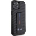 BMW BMHCP15SGSPCCK iPhone 15 / 14 / 13 6.1" czarny/black hardcase Grip Stand Smooth & Carbon