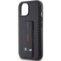 BMW BMHCP15SGSPCCK iPhone 15 / 14 / 13 6.1" czarny/black hardcase Grip Stand Smooth & Carbon