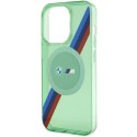 BMW BMHMP15LHDTN iPhone 15 Pro 6.1" zielony/green hardcase M Tricolor Stripes MagSafe