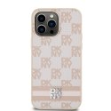 DKNY DKHCP14XPCPTSSP iPhone 14 Pro Max 6.7" różowy/pink hardcase Leather Checkered Mono Pattern & Printed Stripes